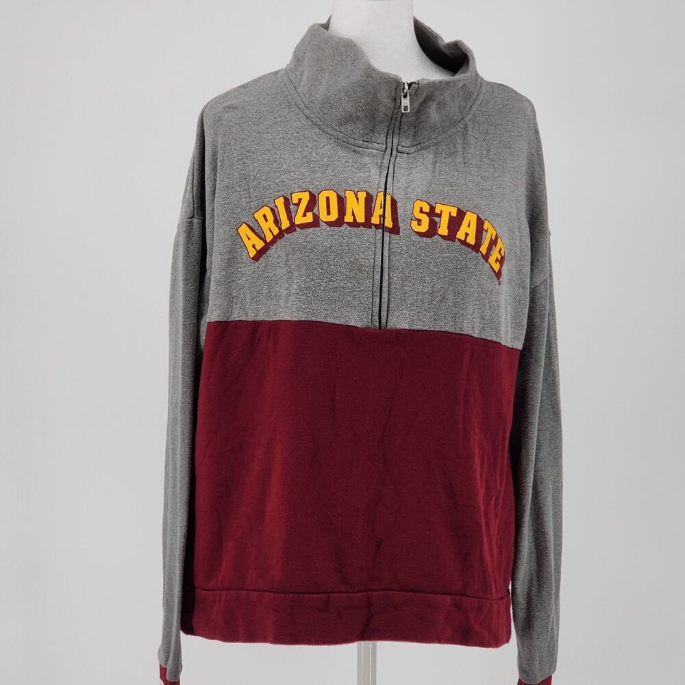PINK Arizona State zip up knit top (M)
